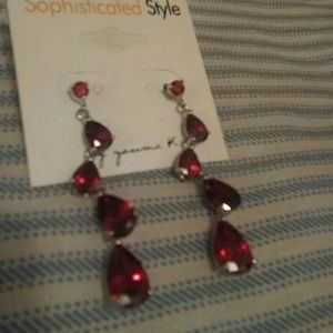Fancy Ruby red earrings